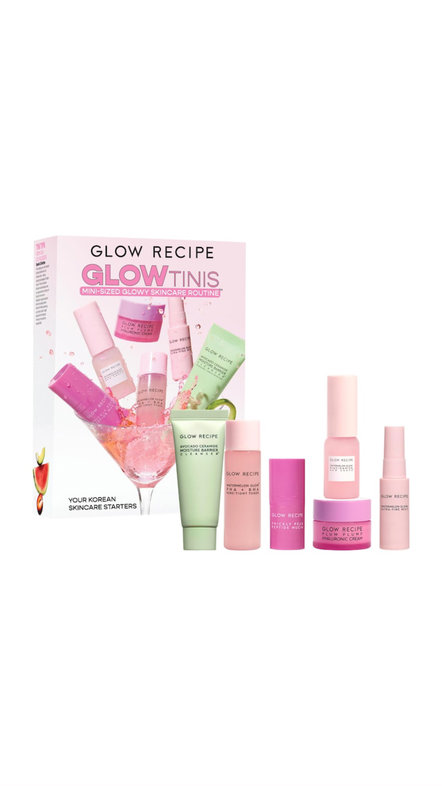 GLOW RECIPE GLOWTINIS MINI-SIZED GLOWY SKINCARE ROUTINE گلو ريسيپي مجموعة متكاملة للعناية بالبشرة