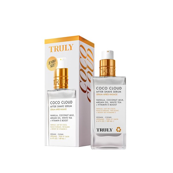TRULY Coco Cloud After Shave Serum 189ml  ترولي سيروم حليبي خفيف يمنح البشرة إحساساً بالانتعاش والراحة بعد الحلاقة غني بحليب جوز الهند