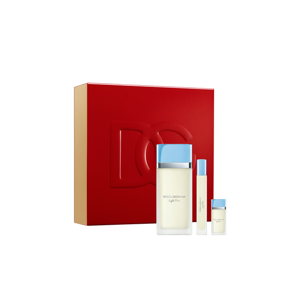 DOLCE & GABBANA Light Blue Eau de Toilette eau de toilette Trio Gift Set for women (100ml + 10ml + 10ml)  دولجي كابانا مجموعة هدايا للنساء