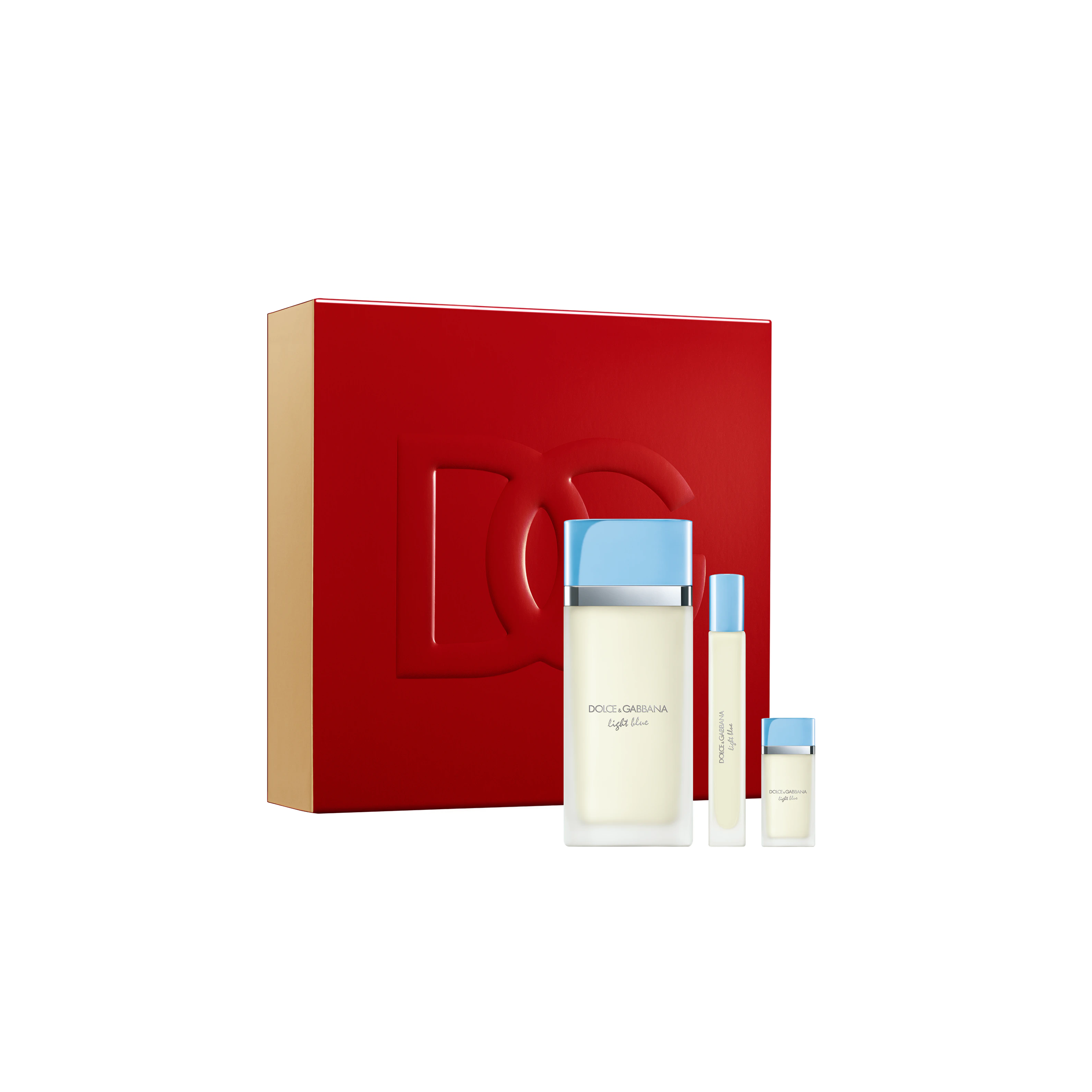 DOLCE & GABBANA Light Blue Eau de Toilette eau de toilette Trio Gift Set for women (100ml + 10ml + 10ml) دولجي كابانا مجموعة هدايا للنساء