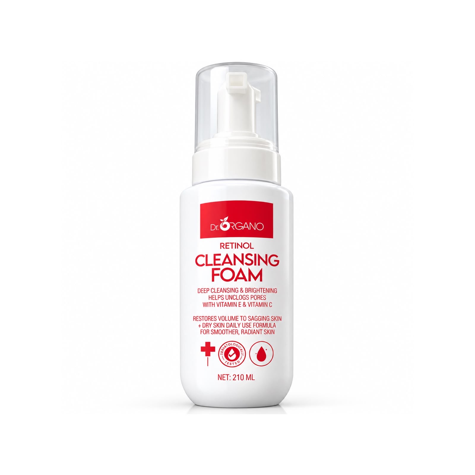 DR. ORGANO RETINOL CLEANSING FOAM 210ml دكتور أورگانو غسول رغوي منظف للبشرة