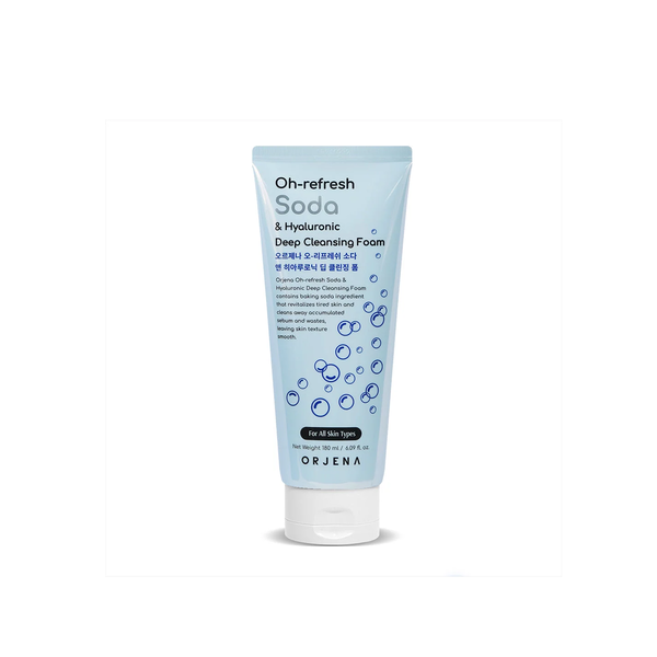 ORJENA Oh-Refresh Soda & Hyaluronic Deep Cleansing Foam 180ml  اورجينا غسول رغوي عميق ينظف المسام ويزيل الشوائب والدهون الزائدة