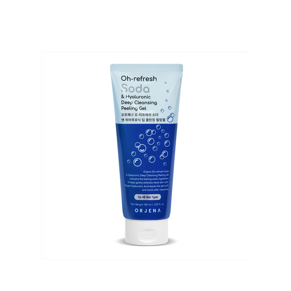ORJENA Oh-Refresh Soda & Hyaluroninc Deep Cleansing Peeling Gel 180ml  اورجينا غسول جل يقشر البشرة بلطف وينظفها من الدهون الزائدة والشوائب