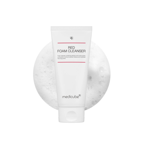 MEDICUBE Red Foam Cleanser 230ml  ميديكيوب غسول رغوي للبشرة غني بحمض الساليسيليك ينظف بعمق ويعزز الانتعاش