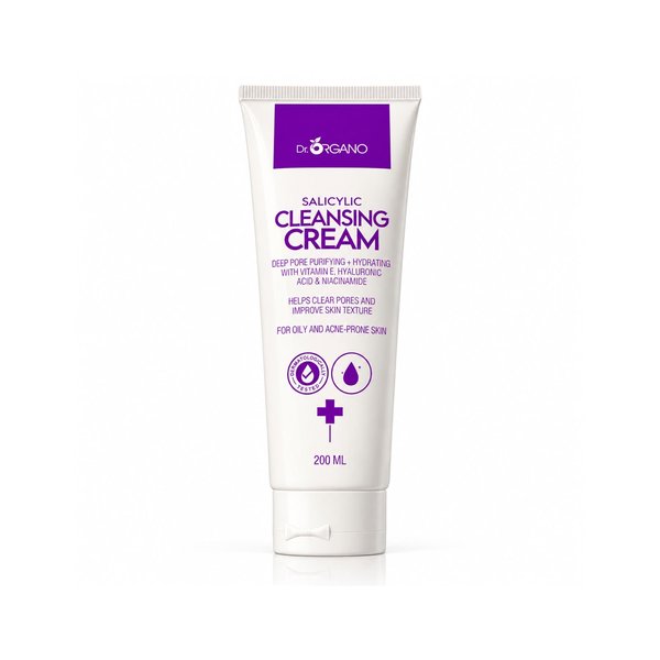 DR. ORGANO SALICYLIC CLEANSING CREAM 200ml دكتور أورگانو غسول كريمي منظف للبشرة  الدهنية والمعرضة  للحبوب بحمض  الساليسليك