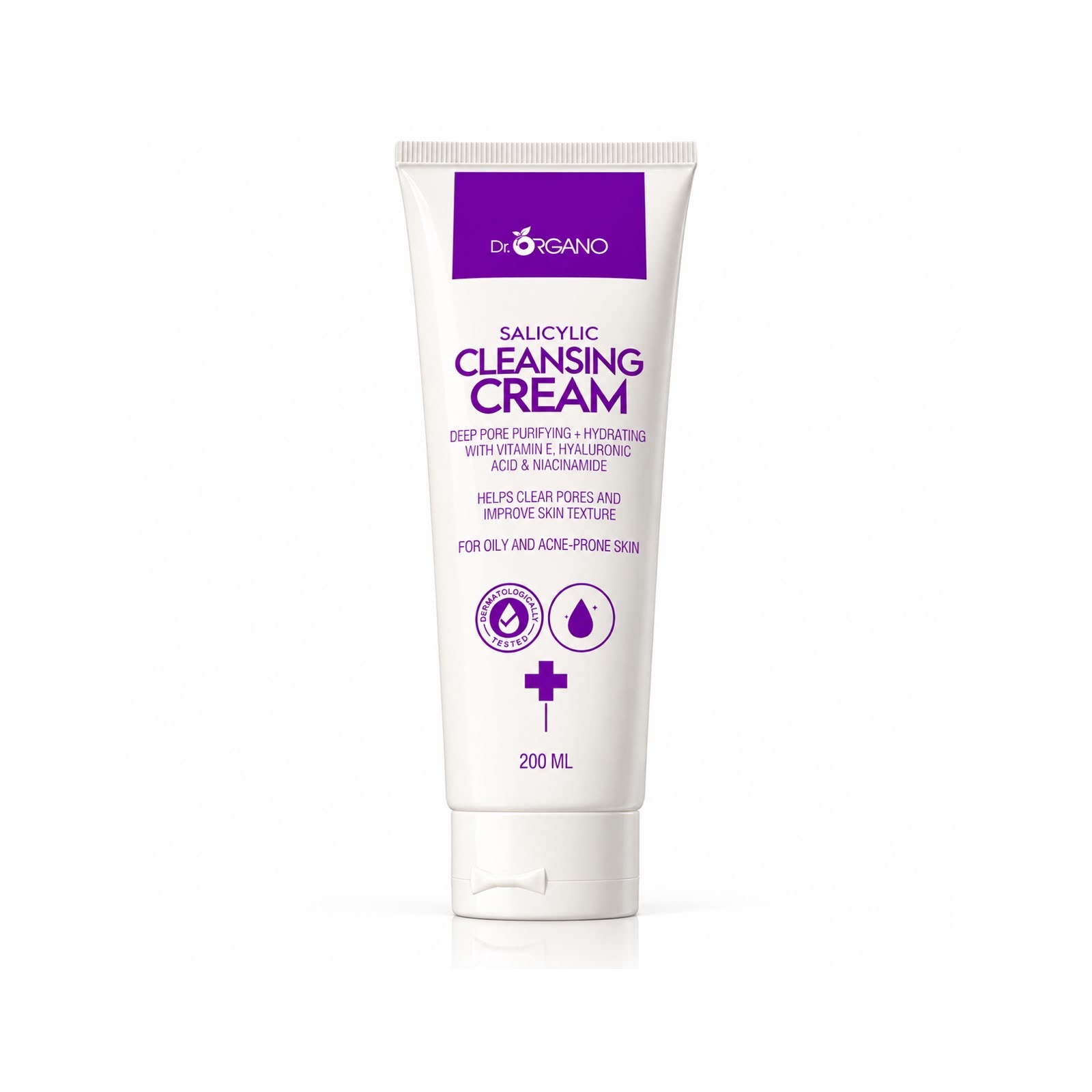 DR. ORGANO SALICYLIC CLEANSING CREAM 200ml دكتور أورگانو غسول كريمي منظف للبشرة  الدهنية والمعرضة  للحبوب بحمض  الساليسليك
