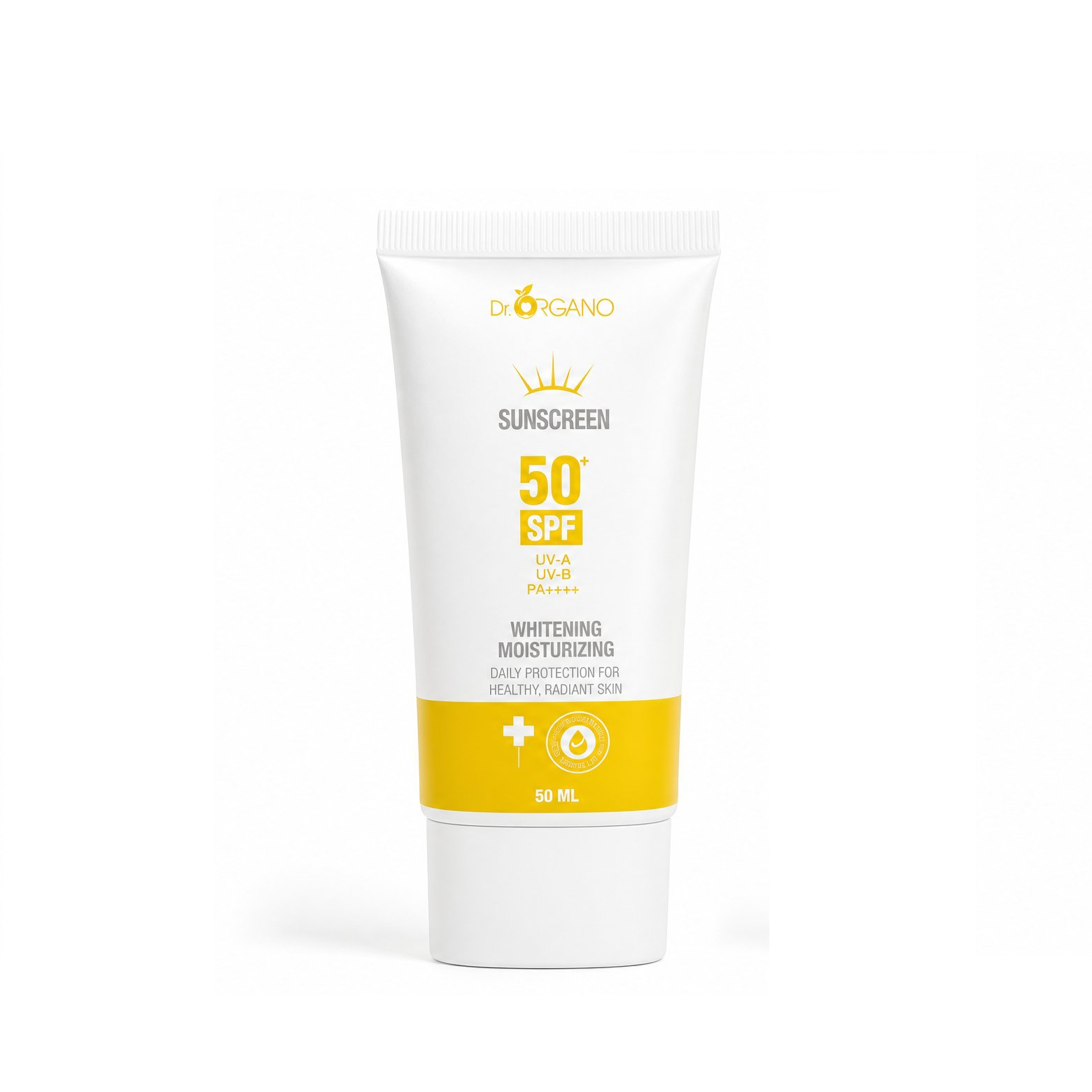 DR.ORGANO Sunscreen SPF 50 Whitening Moisturizing 50ml دكتور اوركانو واقي من اشعة الشمس مرطب للبشرة ومعزز للإشراقتها