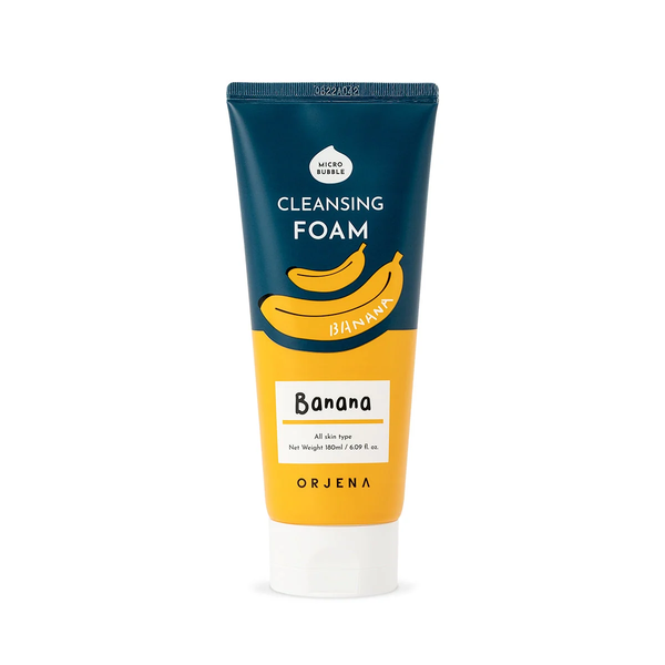 ORJENA Smile Day Cleansing Foam 180ml - Banana  اورجينا غسول رغوي يرطب البشرة الجافة ويمنحها نعومة غني بخلاصة الموز