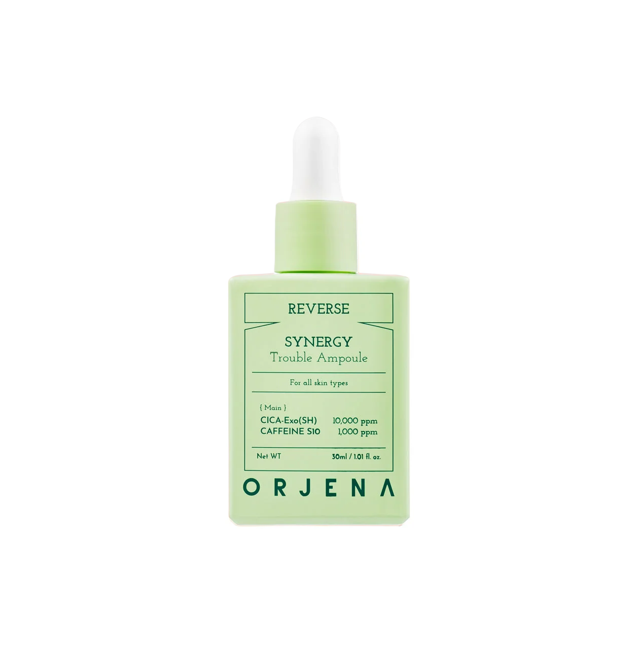ORJENA Reverse Synergy Trouble Ampoule 30ml  اورجينا امبول سيروم مرطب غني بمستخلص السنتيلا يهدئ تهيج البشرة ويقوي حاجزها الواقي