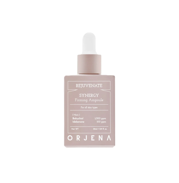 ORJENA Rejuvenate Synergy Firming Ampoule 30ml  اورجينا سيروم امبول يحسن مظهر مرونة البشرة ونعومتها ويعزز اشراقتها غني بالباكوتشيول والإيديبينون