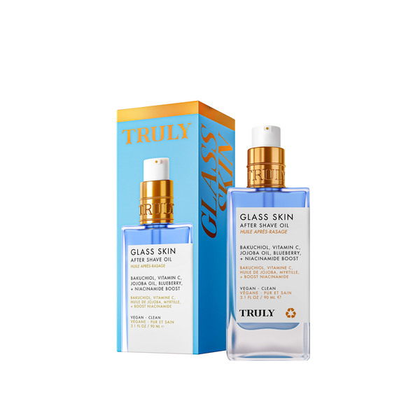 TRULY Glass Skin After Shave Oil 90ml  ترولي زيت للعناية بالبشرة بعد الحلاقة يعزز الاشراقة ويوحد لونها ويحسن ملمسها