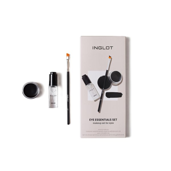 INGLOT Eye Essentials Set (Eyeliner Gel + Duraline 9ml + Eye brush)  انجلوت مجموعة مكياج العيون