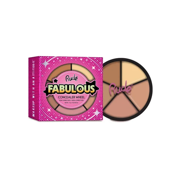 RUDE Fabulous Concealer Wheel 7.5g رود لوحة كونسيلر كريمية تُخفي الشوائب والعيوب