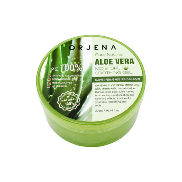 ORJENA Aloe Vera Moisture Soothing Gel 300ml  اورجينا جل الالوفيرا متعدد الاستخدامات  يرطب ويهدئ و يمنح احساس بالانتعاش