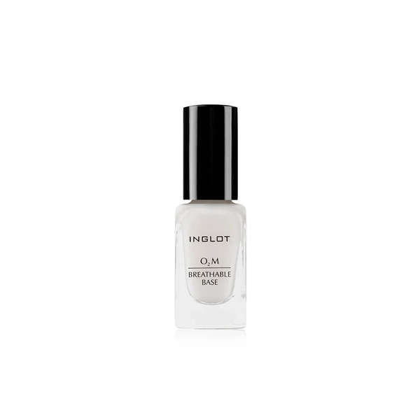 INGLOT O2M Breathable Base Coat 11ml  انجلوت طبقة اساسية شفافة تسمح بمرور الاوكسجين وتعزز ثبات الطلاء