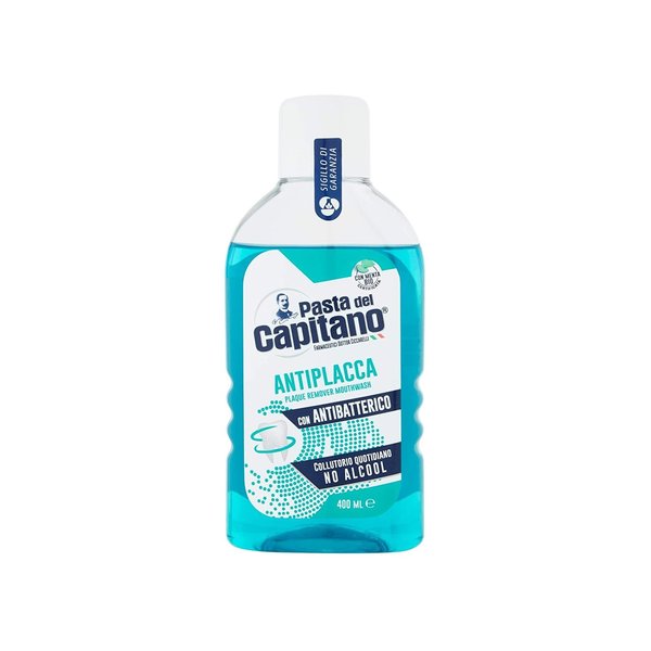 PASTA DEL CAPITANO AntiPlacca mouthwash No Alcool 400ml  كابيتانو غسول فم منعش بالنعناع