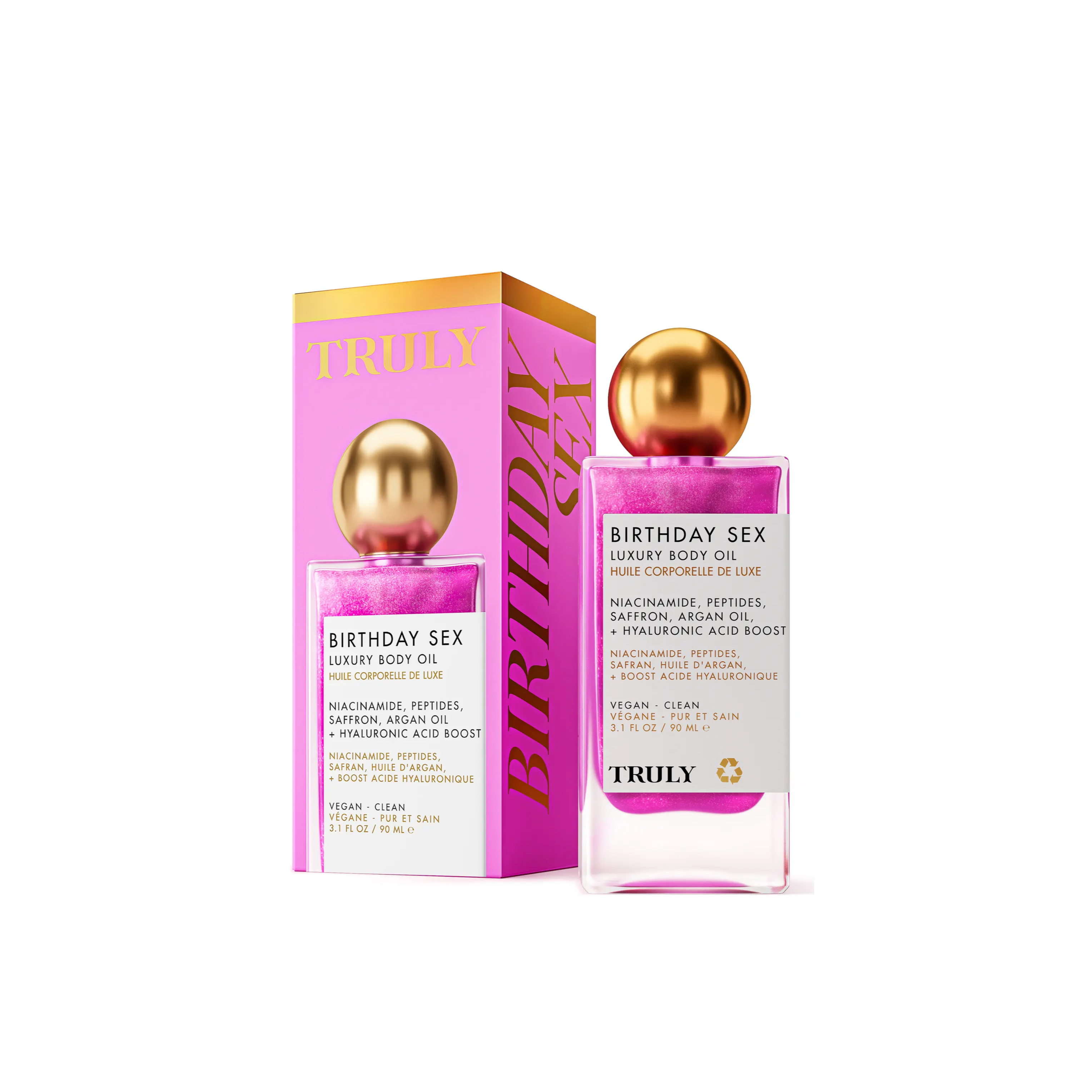 TRULY Birthday Sex Luxury Body Oil 90ml  ترولي زيت جسم فاخر يمنح البشرة ترطيباً عميقاً ونعومة فورية مع لمعة مشرقة