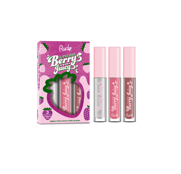RUDE Berry Juicy Lip Gloss 2.5ml x 3 رود بكج احمر شفاه لامع