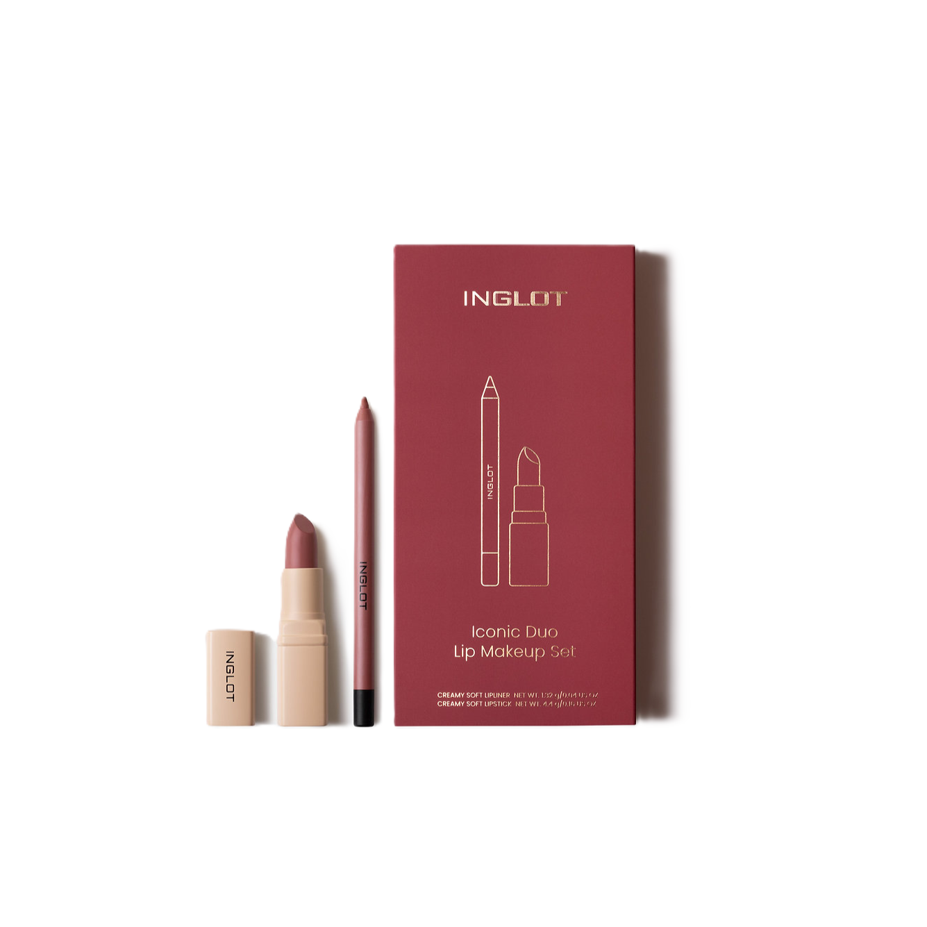 INGLOT Iconic Duo Lip Makeup Set (Lipstick Pink 506 + Lipliner Pink 06)  انجلوت مجموعة ثنائية لمكياج الشفاه