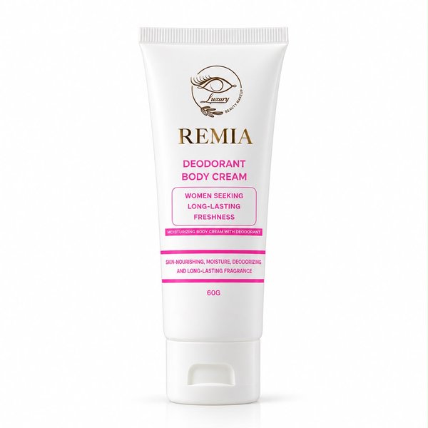 REMIA Deodorant Body Cream 60g ريميا كريم مرطب جسم يمنحه نعومة وانتعاشًا
