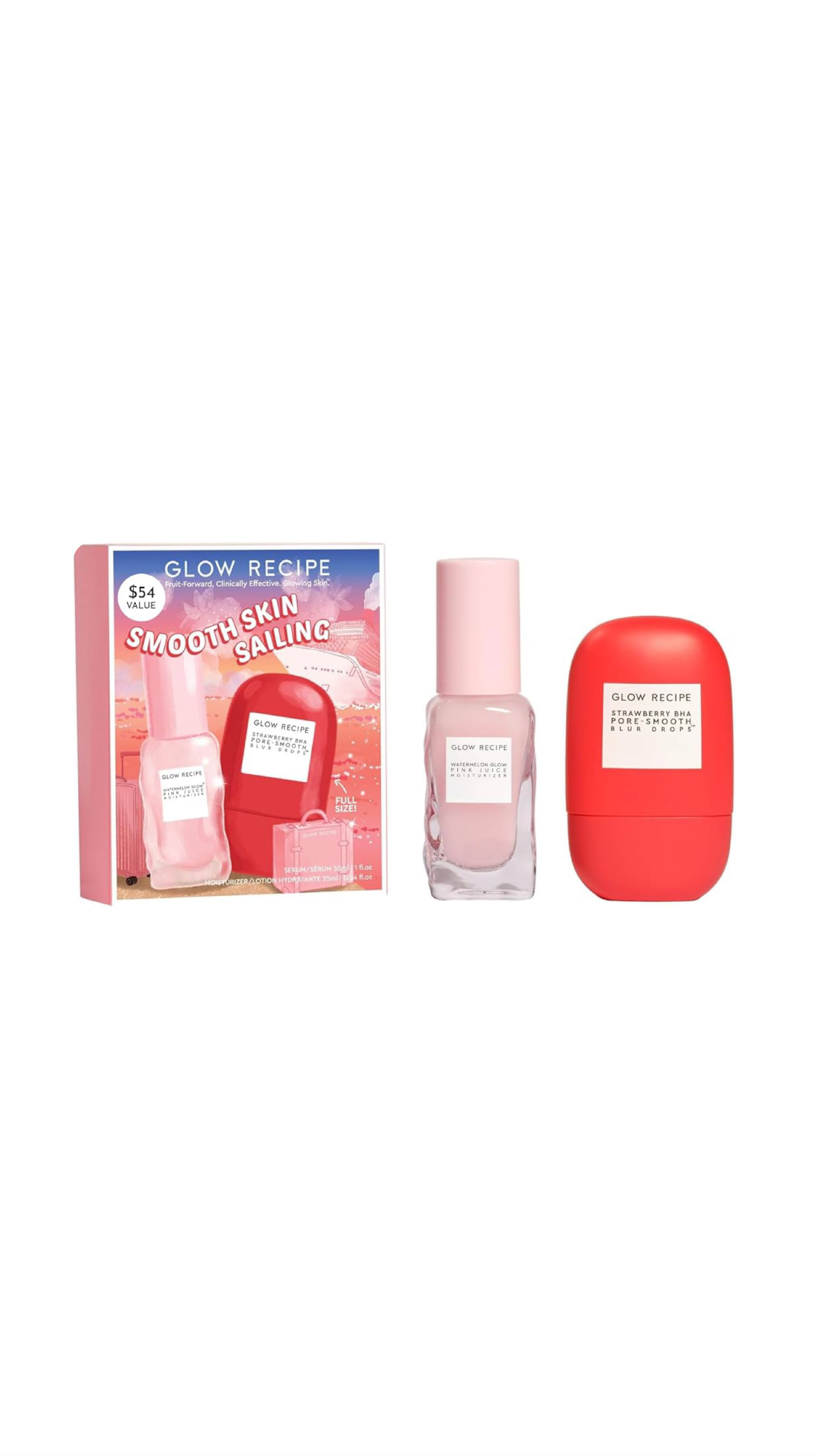 GLOW RECIPE SMOOTH SKIN SAILING BLUR & HYDRATE KIT گلو ريسيپي مجموعة ترطيب البشرة وتقليل المسام