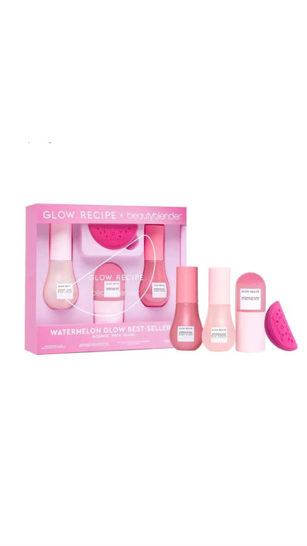 GLOW RECIPE X BEAUTYBLENDER WATERMELON GLOW BEST-SELLERS KIT گلو ريسيپي مجموعة متكاملة للعناية بالبشرة