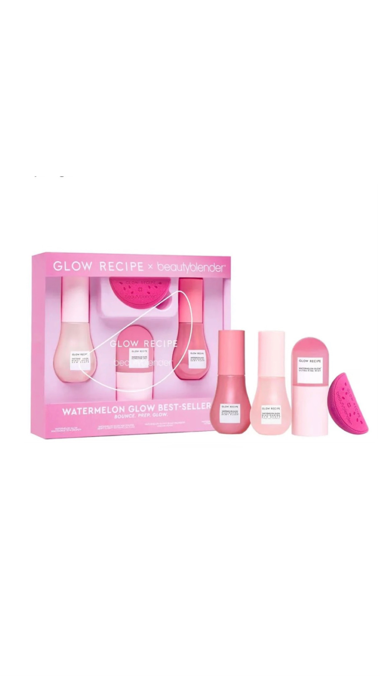 GLOW RECIPE X BEAUTYBLENDER WATERMELON GLOW BEST-SELLERS KIT گلو ريسيپي مجموعة متكاملة للعناية بالبشرة