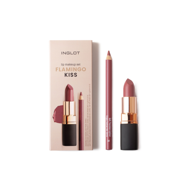 INGLOT Makeup Set For Lips FLAMINGO KISS (Lipstick 903 + Lipliner 74)  انجلوت مجموعة مكياج الشفاه