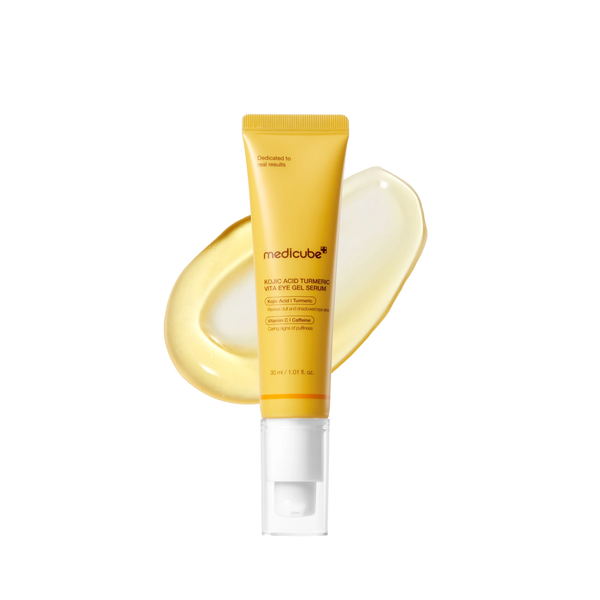 MEDICUBE Kojic Acid Turmeric Eye Gel Serum 30ml  ميديكيوب سيروم حمض الكوجيك يرطب ويعزز الاشراقة لمنطقة حول العين ويقلل الانتفاخ