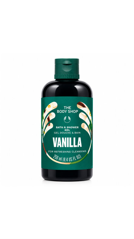 THE BODY SHOP BATH & SHOWER GEL VANILLA 250ml ذا بدي شوب جل استحمام منظف للجسم