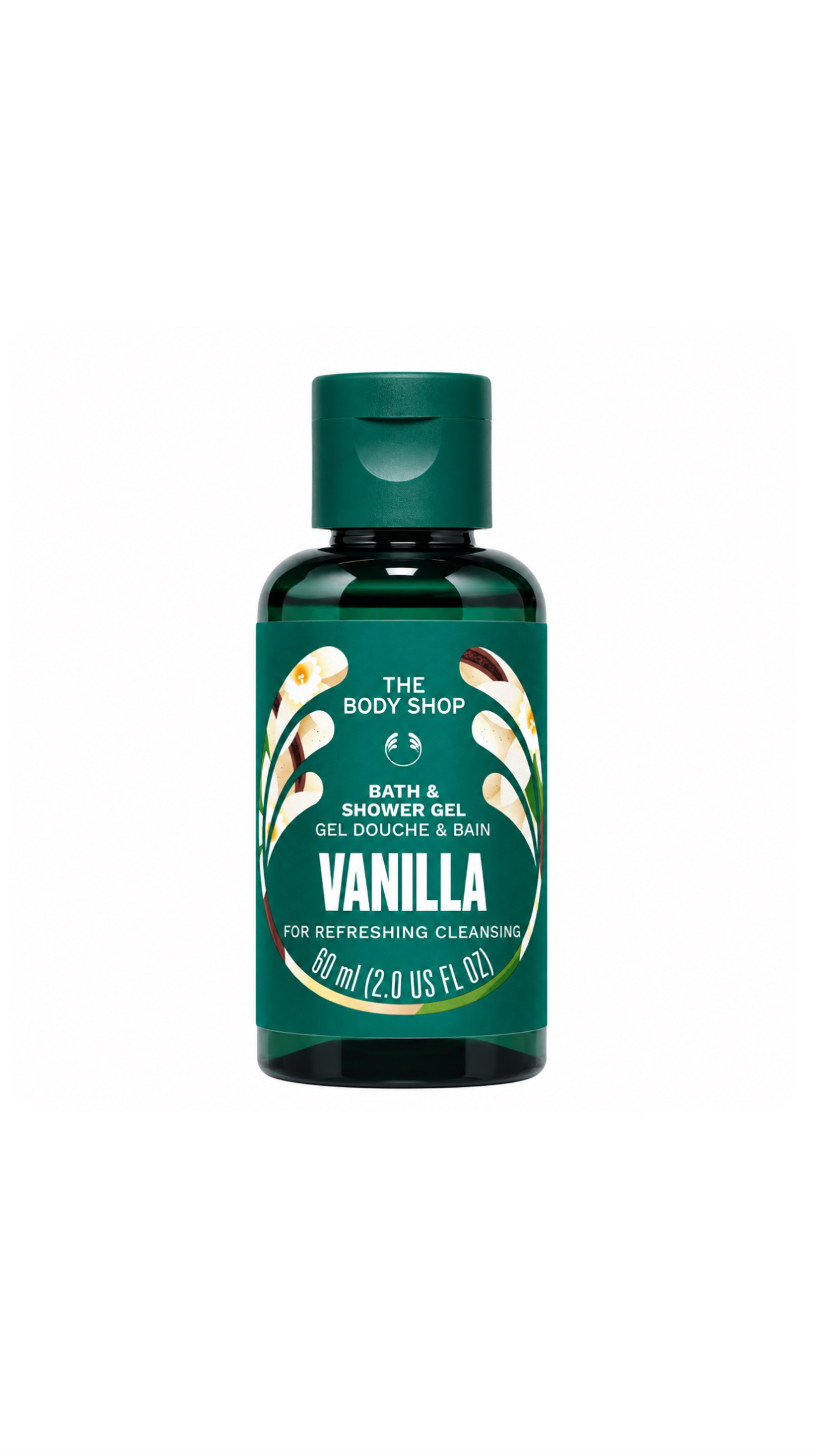 THE BODY SHOP BATH & SHOWER GEL VANILLA FOR REFRESHING CLEANSING 60ml ذا بدي شوب غسول منظف للجسم بخلاصة الڤانيليا