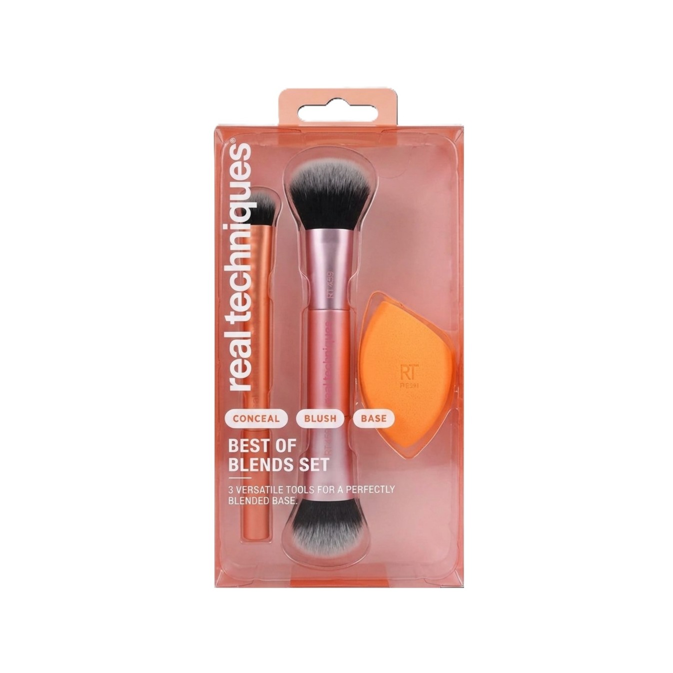 REAL TECHNIQUES Best Of Blends Set (3pcs)  ريل تكنيك مجموعة فرش وإسفنجة مكياج متكاملة