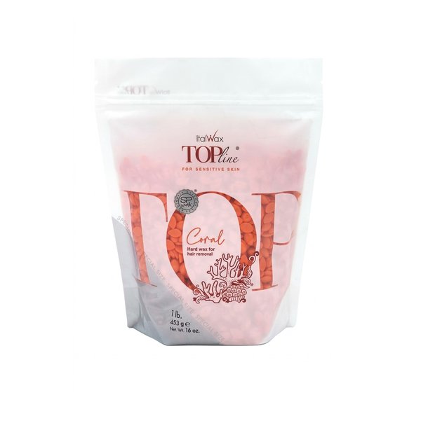 ITALWAX Top Line For Sensitive Skin CORAL Hard Wax For Hair Removal 453g ايتالواكس شمع مرن لازالة الشعر