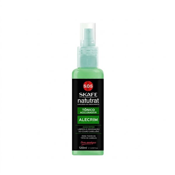 SKAFE SOS Natutrat Tonico Acelerador Alecrim Acao Detox 120ml سكافي تونر بإكليل الجبل ينظف الفروة، يقلل القشرة والدهون، ويدعم النمو 