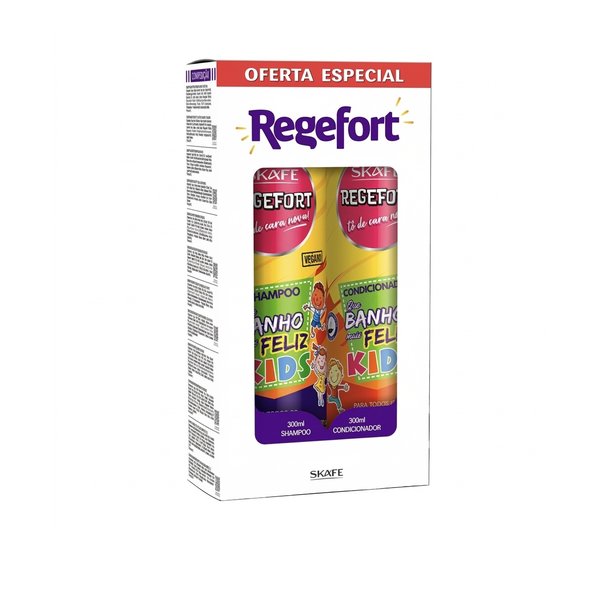 SKAFE Regefort Que Banho Mais Feliz Kids shampoo & Conditioner 2x300ml Set سكافي مجموعة العناية بالشعر للاطفال 