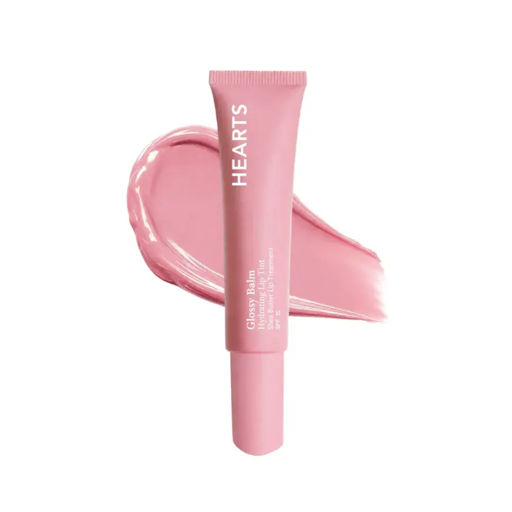 HEARTS GLOSSY BALM HYDRATING LIP TINT SHEA BUTTER LIP TREATMENT هارتس تنت ملون وملمع للشفاه 