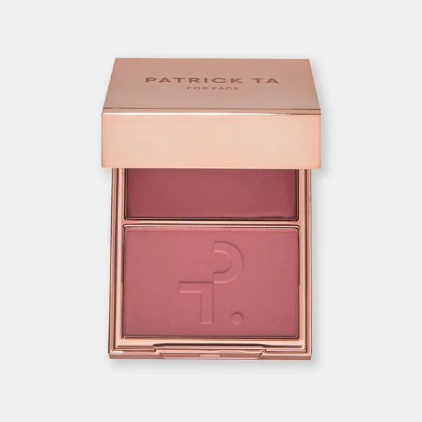 PATRICK TA For Face Double-Take Creme & Powder Blush باتريك أحمر خدود ثنائي بتركيبة كريمية وبودرة يمنح إشراقة طبيعية
