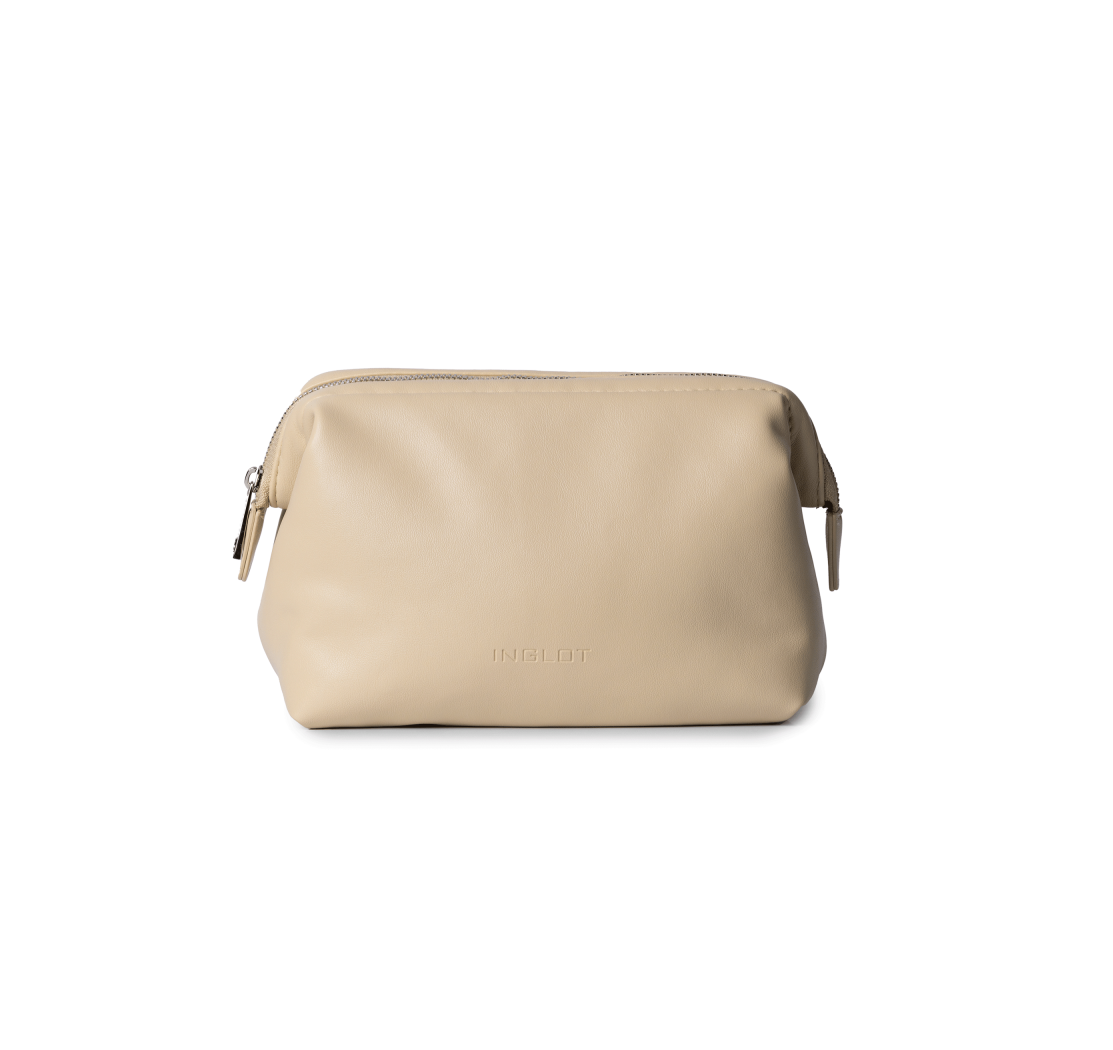 INGLOT MINIMALIST MAKEUP BAG ALMOND  انجلوت حقيبة مكياج باللون البيجي