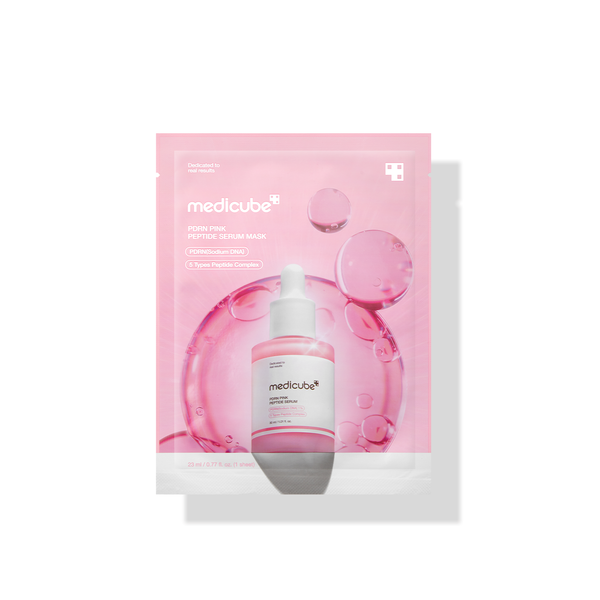 MEDICUBE PDRN Pink Peptide Ampoule Sheet Mask (1 Sheet x 23ml)  ميديكيوب ماسك ورقي يمنح البشرة ترطيب ويعزز الاشراقة 