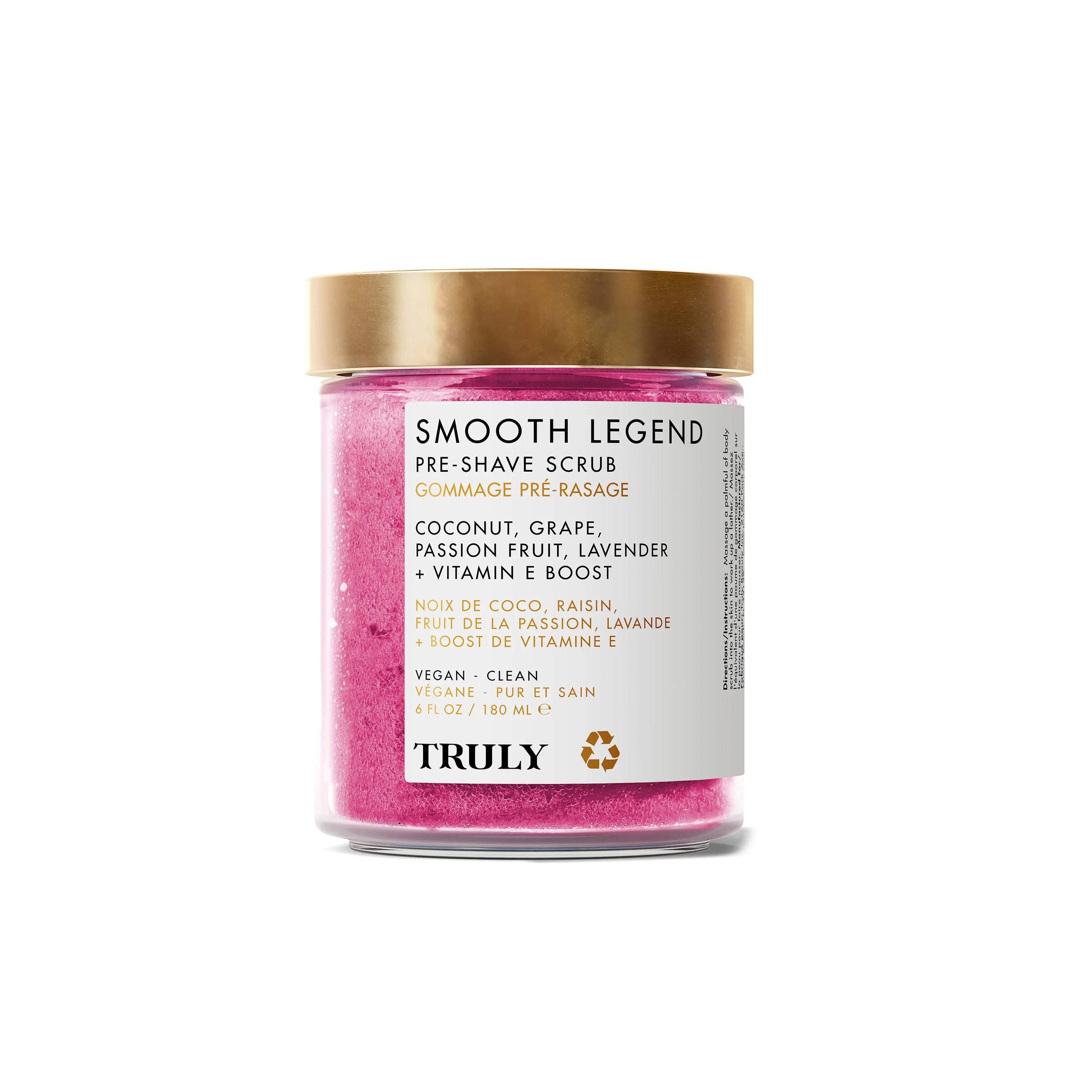 TRULY Smooth Legend Pre-Shave Scrub 180ml  ترولي مقشر جسم بتركيبة سكرية يزيل خلايا الجلد الميته وينظف المسام