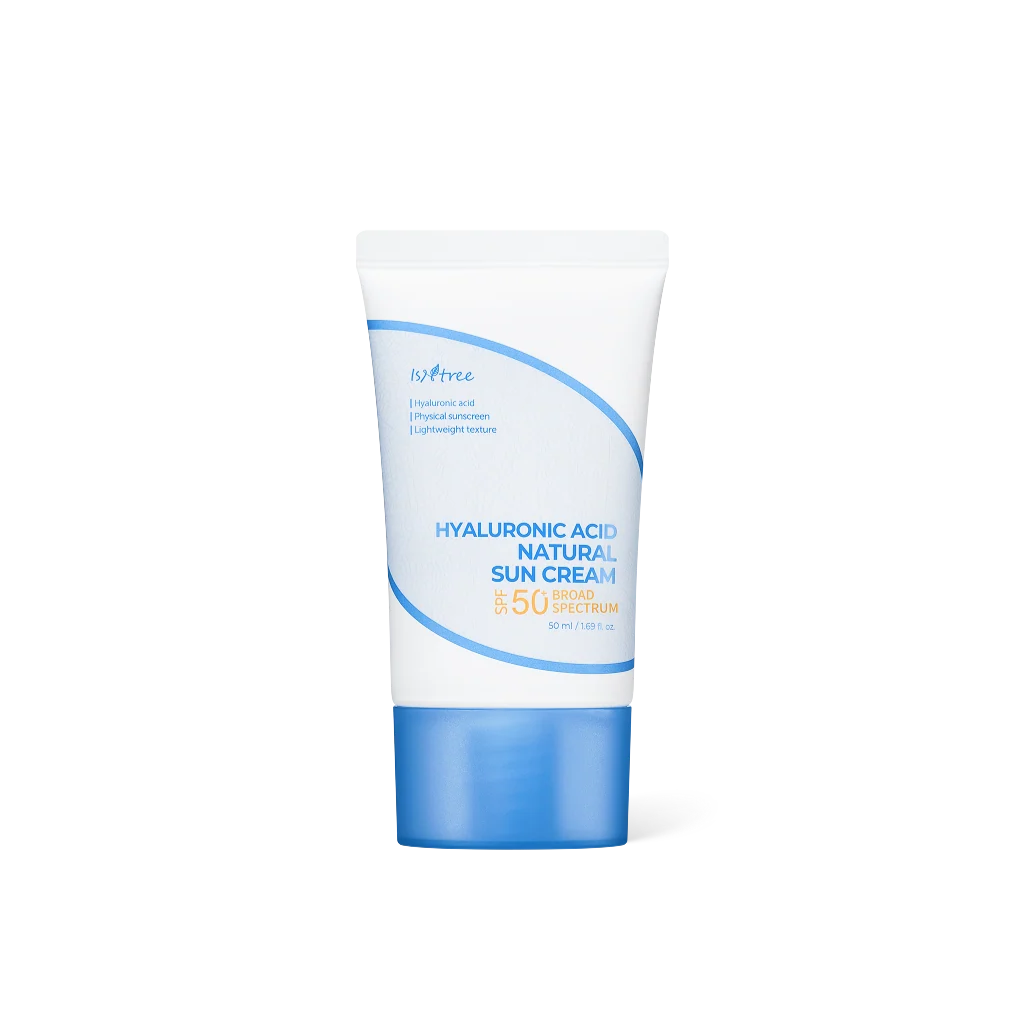 ISNTREE Hyaluronic Acid Natural Sun Cream SPF50+ 50ml ازنتري واقي من اشعة الشمس يرطب البشرة ويعزز نضارتها