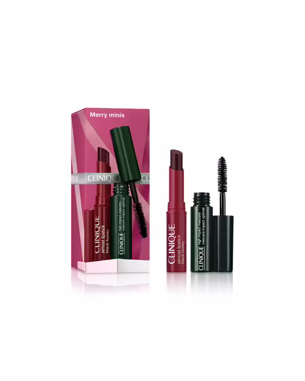 CLINIQUE Merry Minis Set 2-Pieces كلينيك بكج مكياج يضم مسكارا و احمر شفاه