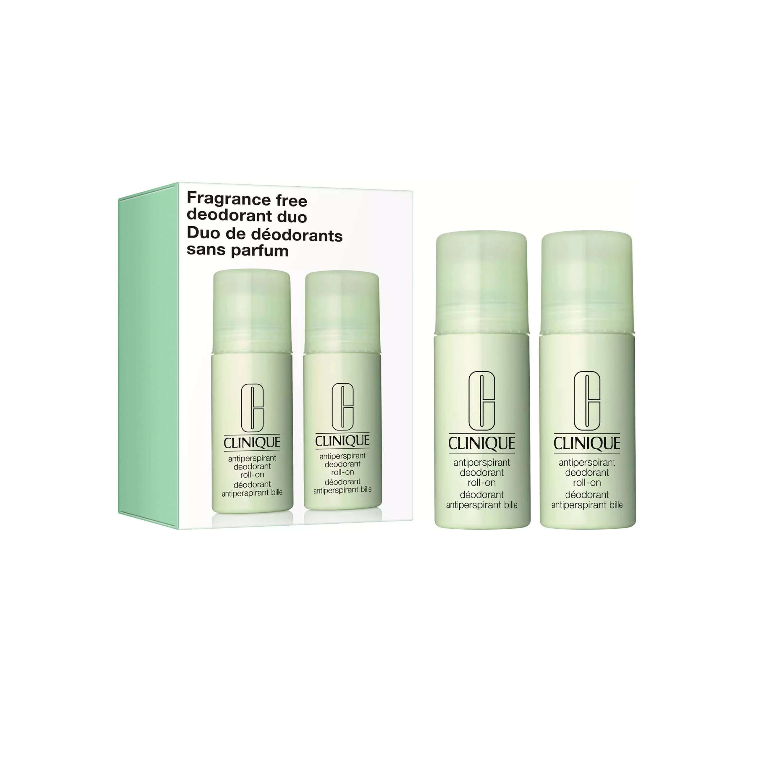 CLINIQUE Fragrance Free Deodorant Duo 75ml X 2 كلنك ثنائي مزيل تعرق خال من العطور