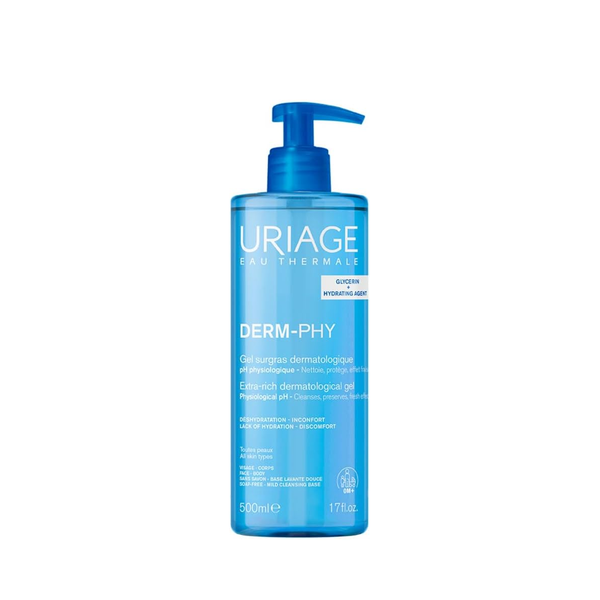 URIAGE Derm-Phy Extra-rich Dermatological Shower Gel 500ml  يورياج غسول جل يزيل الأوساخ والشوائب دون التسبب في فقدان الرطوبة