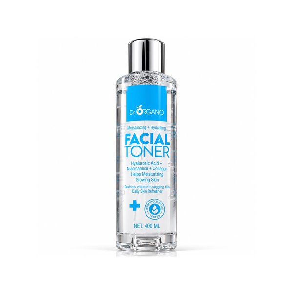 DR. ORGANO MOISTURIZING + HYDRATING FACIAL TONER WITH HYALURONIC ACID + NIACINAMIDE + COLLAGEN 400ml دكتور أورگانو تونر لترطيب وإنعاش البشرة