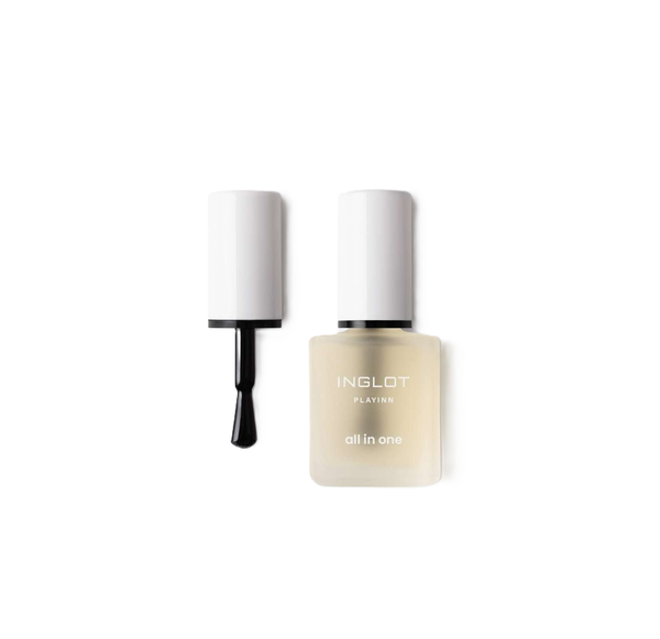 INGLOT Playinn All in One Transparent Nail Polish 15ml - 19  انجلوت طلاء اظافر شفاف متعدد الاستخدامات يعمل كطبقة أساس قبل الطلاء وطبقة نهائية بعده