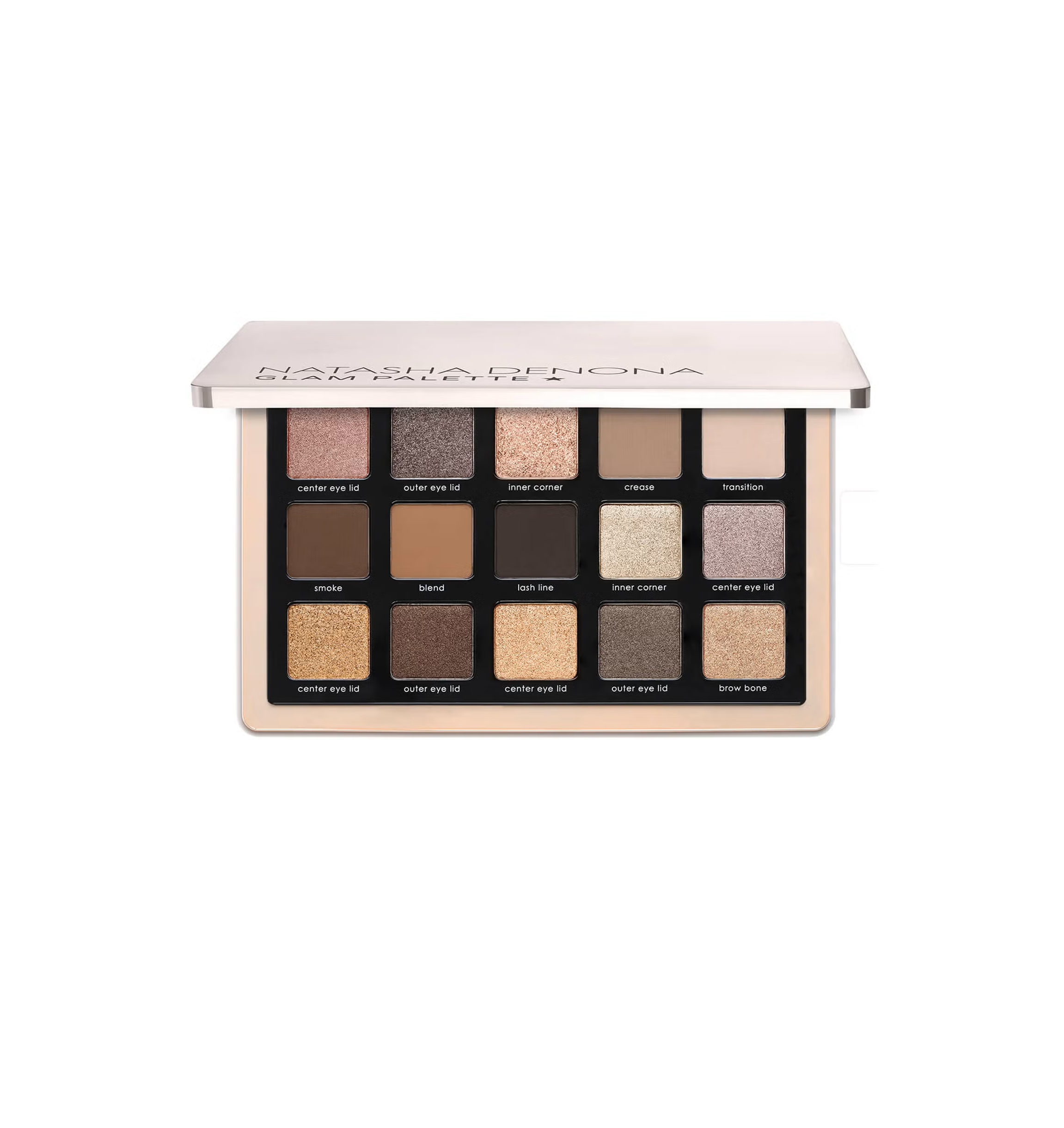 NATASHA Denona Glam Palette Eyesahdow Palette 19g ناتاشا باليت لوحة ضلال عيون فاخرة بألوان غنية ولمعان متألق