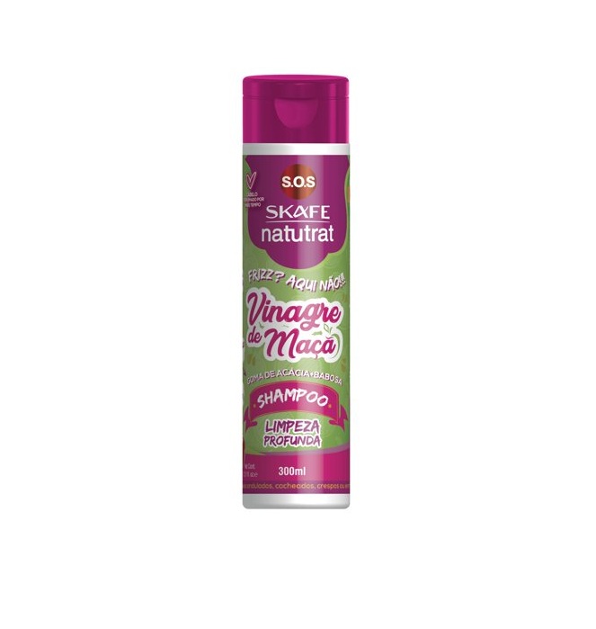 SKAFE Natutrat S.O.S Vinegar de Maca Shampoo 300ml سكافي شامبو بخل التفاح يوازن حموضة الشعر، يقلل التجعد، ويمنح نعومة
