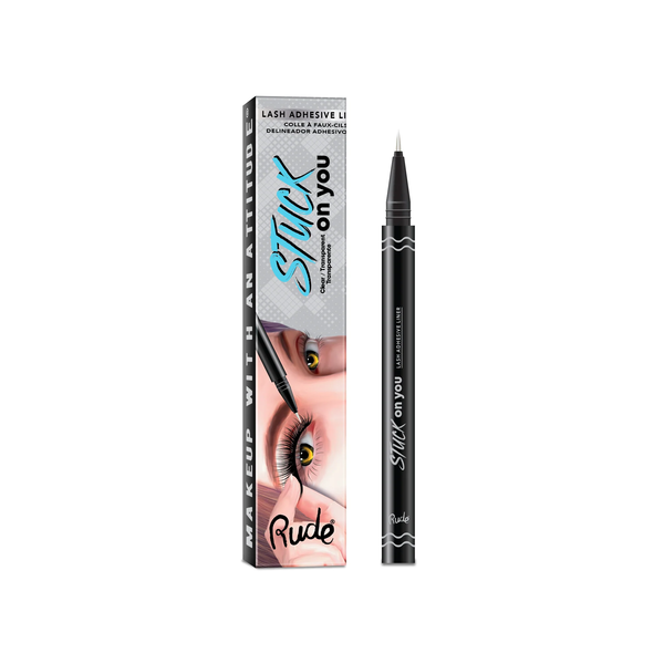 RUDE Stuck On You Lash Adhesive Liner - Clear  رود قلم ايلاينر شفاف لاصق للرموش الصناعية مقاوم للماء